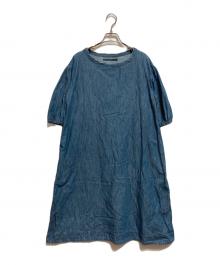 45R（フォーティファイブ・アール）の古着「モンプチデニムのパフスリーブドレス」｜ブルー