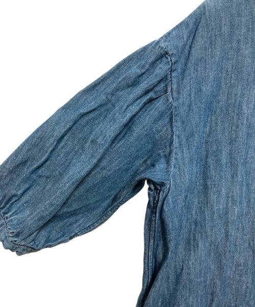 45R（フォーティファイブ・アール）45R (フォーティファイブ・アール) モンプチデニムのパフスリーブドレス ブルーの古着・服飾アイテム