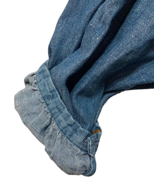 45R（フォーティファイブ・アール）45R (フォーティファイブ・アール) モンプチデニムのパフスリーブドレス ブルーの古着・服飾アイテム