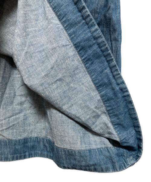 45R（フォーティファイブ・アール）45R (フォーティファイブ・アール) モンプチデニムのパフスリーブドレス ブルーの古着・服飾アイテム