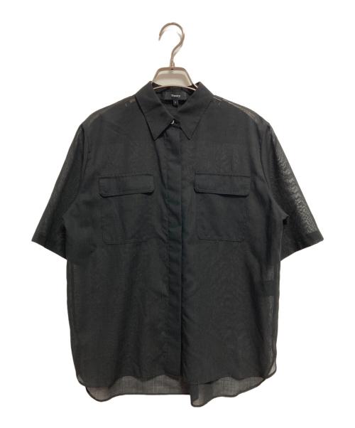 theory（セオリー）theory (セオリー) CHAMBRAY VOILE CLASSIC SHIRT ブラック サイズ:Sの古着・服飾アイテム