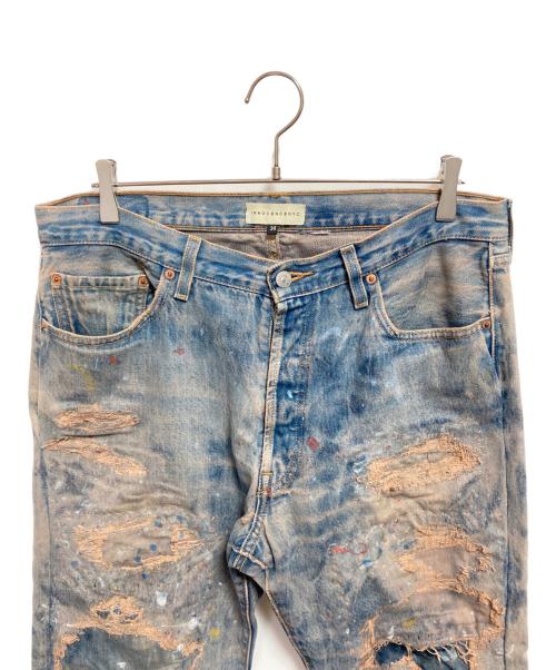 INNOCENCE NYC（イノセンス ニューヨーク）INNOCENCE NYC (イノセンス ニューヨーク) Stitch Paint Denim Pants インディゴ サイズ:SIZE W34の古着・服飾アイテム