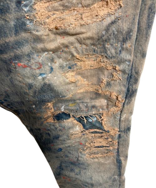 INNOCENCE NYC（イノセンス ニューヨーク）INNOCENCE NYC (イノセンス ニューヨーク) Stitch Paint Denim Pants インディゴ サイズ:SIZE W34の古着・服飾アイテム