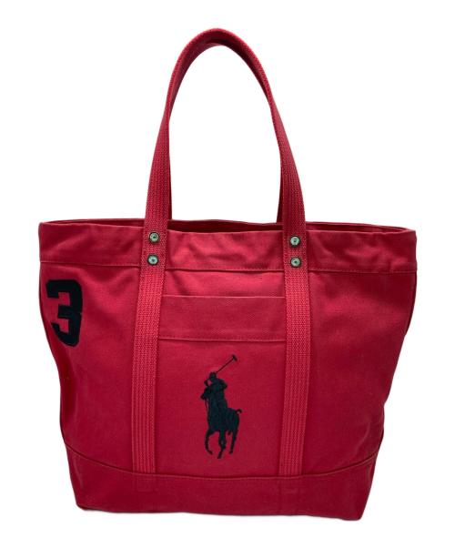 POLO RALPH LAUREN（ポロ・ラルフローレン）POLO RALPH LAUREN (ポロ・ラルフローレン) キャンバストートバッグ レッドの古着・服飾アイテム