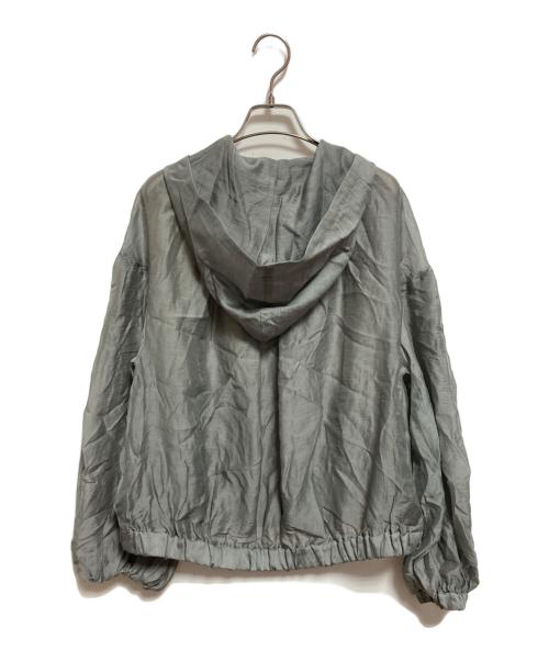 THREE DOTS（スリードッツ）THREE DOTS (スリードッツ) シャイニーシャツ ジップアップフーディ グリーン サイズ:Sの古着・服飾アイテム