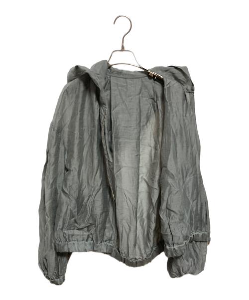 THREE DOTS（スリードッツ）THREE DOTS (スリードッツ) シャイニーシャツ ジップアップフーディ グリーン サイズ:Sの古着・服飾アイテム