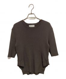 RIM.ARK（リムアーク）の古着「Round hem knit tops」｜グレー