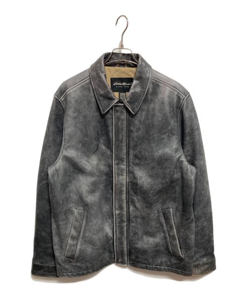 Eddie Bauer（エディーバウアー）Eddie Bauer (エディーバウアー) カウレザージャケット ブラック サイズ:TALL Lの古着・服飾アイテム