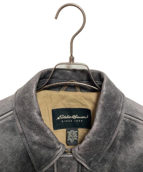 Eddie Bauer（エディーバウアー）Eddie Bauer (エディーバウアー) カウレザージャケット ブラック サイズ:TALL Lの古着・服飾アイテム