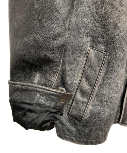 Eddie Bauer（エディーバウアー）Eddie Bauer (エディーバウアー) カウレザージャケット ブラック サイズ:TALL Lの古着・服飾アイテム