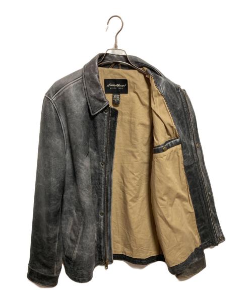 Eddie Bauer（エディーバウアー）Eddie Bauer (エディーバウアー) カウレザージャケット ブラック サイズ:TALL Lの古着・服飾アイテム