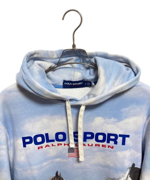 POLO SPORT（ポロスポーツ）POLO SPORT (ポロスポーツ) ”Wild Horses” フーディ ブルー サイズ:Lの古着・服飾アイテム