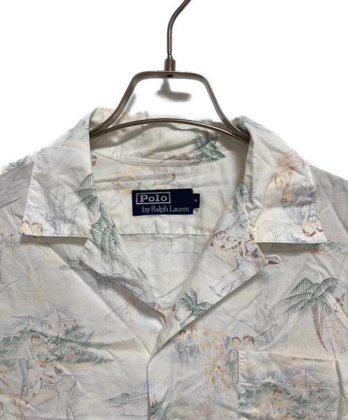 POLO RALPH LAUREN（ポロ・ラルフローレン）POLO RALPH LAUREN (ポロ・ラルフローレン) 90’ｓオープンカラーアロハシャツ ホワイト サイズ:Mの古着・服飾アイテム