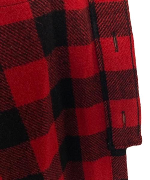 POLO RALPH LAUREN（ポロ・ラルフローレン）POLO RALPH LAUREN (ポロ・ラルフローレン) 90’S ウールタブカラーチェックシャツ レッド サイズ:Mの古着・服飾アイテム