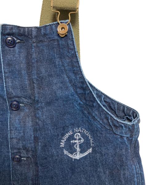 Maden Workwear（メイデンワークウェアー）Maden Workwear (メイデンワークウェアー) 海軍ミリタリーオーバーオールサロペットデニムパンツ インディゴ サイズ:XLの古着・服飾アイテム
