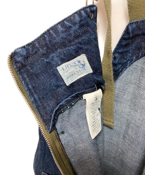 Maden Workwear（メイデンワークウェアー）Maden Workwear (メイデンワークウェアー) 海軍ミリタリーオーバーオールサロペットデニムパンツ インディゴ サイズ:XLの古着・服飾アイテム