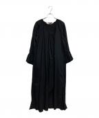 ne quittez pasヌキテパ）の古着「Fine Lawn Pintuck Dress ワンピース」｜ブラック