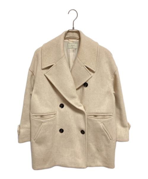 ebure（エブール）ebure (エブール) Ron Herman (ロンハーマン) スーパー100sビーバーメルトンPコート ベージュ サイズ:36の古着・服飾アイテム