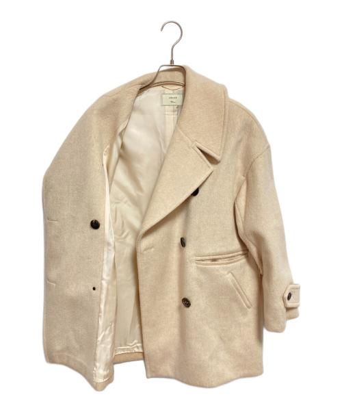 ebure（エブール）ebure (エブール) Ron Herman (ロンハーマン) スーパー100sビーバーメルトンPコート ベージュ サイズ:36の古着・服飾アイテム