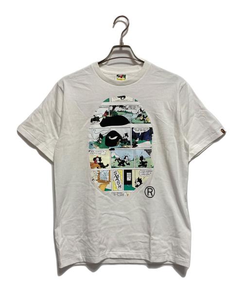 A BATHING APE（アベイシングエイプ）A BATHING APE (アベイシングエイプ) Felix the Cat プリントTシャツ ホワイト サイズ:M 未使用品の古着・服飾アイテム