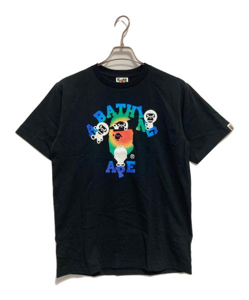 A BATHING APE（アベイシングエイプ）A BATHING APE (アベイシングエイプ) プリントTシャツ ブラック サイズ:Mの古着・服飾アイテム