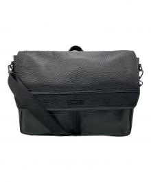 COLE HAAN（コールハーン）の古着「レザーメッセンジャーバッグ」｜ブラック