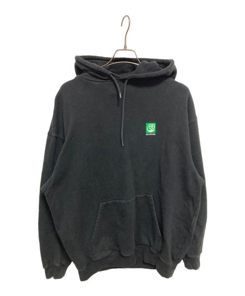 BALENCIAGA（バレンシアガ）BALENCIAGA (バレンシアガ) 20SS BBロゴプリントプルオーバーパーカー ブラック サイズ:Lの古着・服飾アイテム