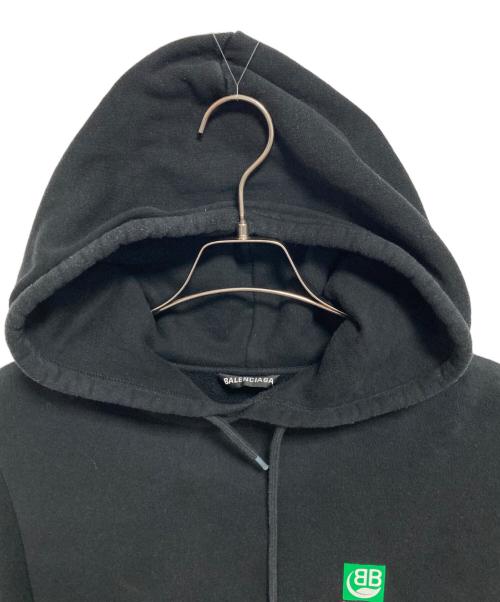 BALENCIAGA（バレンシアガ）BALENCIAGA (バレンシアガ) 20SS BBロゴプリントプルオーバーパーカー ブラック サイズ:Lの古着・服飾アイテム