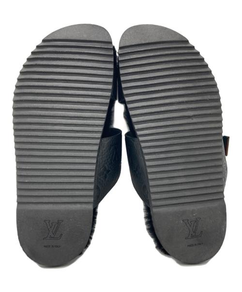 LOUIS VUITTON（ルイ ヴィトン）LOUIS VUITTON (ルイ ヴィトン) ミラボーラインファーサンダル ブラック サイズ:8の古着・服飾アイテム