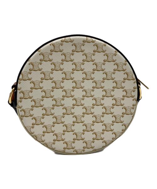 CELINE（セリーヌ）CELINE (セリーヌ) トリオンフラウンドパース ベージュ×ホワイトの古着・服飾アイテム