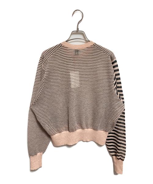 6(ROKU) BEAUTY&YOUTH（ロク ビューティーアンドユース）6(ROKU) BEAUTY&YOUTH (ロク ビューティーアンドユース) シアー ボーダークルーネック プルオーバー ベージュ サイズ:FREE 未使用品の古着・服飾アイテム