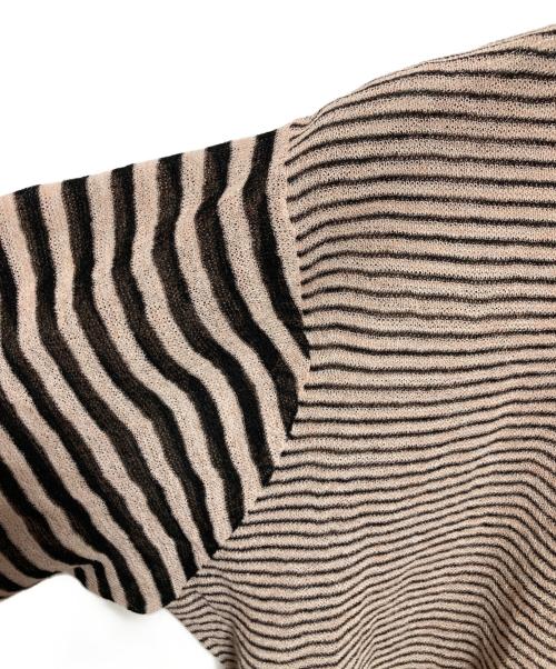 6(ROKU) BEAUTY&YOUTH（ロク ビューティーアンドユース）6(ROKU) BEAUTY&YOUTH (ロク ビューティーアンドユース) シアー ボーダークルーネック プルオーバー ベージュ サイズ:FREE 未使用品の古着・服飾アイテム