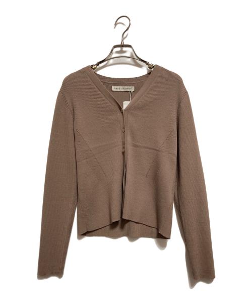 nano・universe（ナノ・ユニバース）nano・universe (ナノ・ユニバース) CICA&UVカット加工Vネックリブカーディガン ブラウン サイズ:Mの古着・服飾アイテム