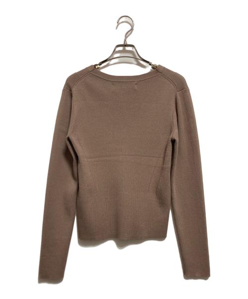 nano・universe（ナノ・ユニバース）nano・universe (ナノ・ユニバース) CICA&UVカット加工Vネックリブカーディガン ブラウン サイズ:Mの古着・服飾アイテム