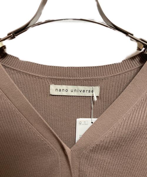 nano・universe（ナノ・ユニバース）nano・universe (ナノ・ユニバース) CICA&UVカット加工Vネックリブカーディガン ブラウン サイズ:Mの古着・服飾アイテム