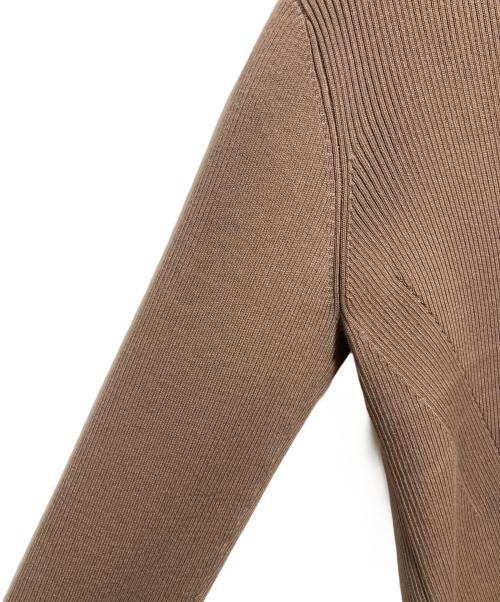 nano・universe（ナノ・ユニバース）nano・universe (ナノ・ユニバース) CICA&UVカット加工Vネックリブカーディガン ブラウン サイズ:Mの古着・服飾アイテム