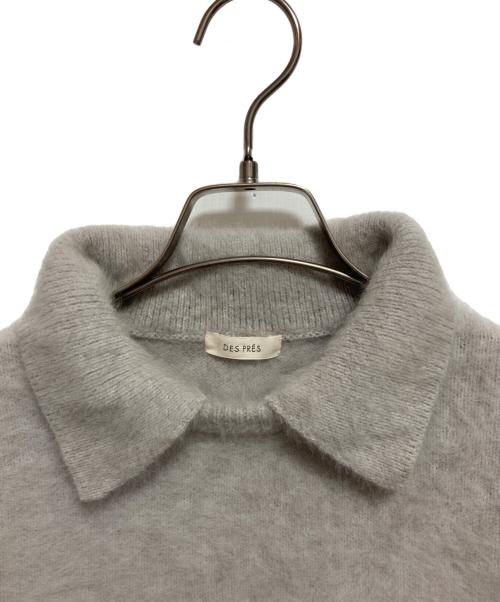 DES PRES（デ プレ）DES PRES (デ プレ) フォックスカシミヤ ポロカラープルオーバー グレー サイズ:FREEの古着・服飾アイテム