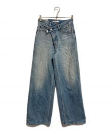 moussy（マウジー）の古着「CROSS WAIST WIDE STRAIGHT」｜ブルー