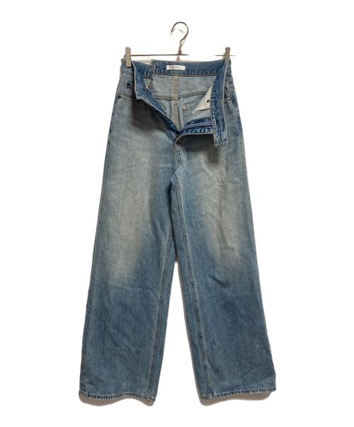 moussy（マウジー）moussy (マウジー) CROSS WAIST WIDE STRAIGHT ブルー サイズ:1の古着・服飾アイテム