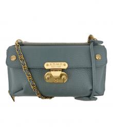 A.D.M.J.（エーディーエムジェイ）の古着「シュリンクレザー前ポケット付ウォレット」｜ブルー