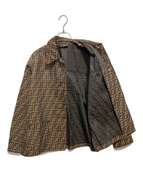 FENDI JEANS（フェンディ ジーンズ）FENDI jeans (フェンディ ジーンズ) ズッカ柄ジャケット ブラウン サイズ:SIZE 42の古着・服飾アイテム