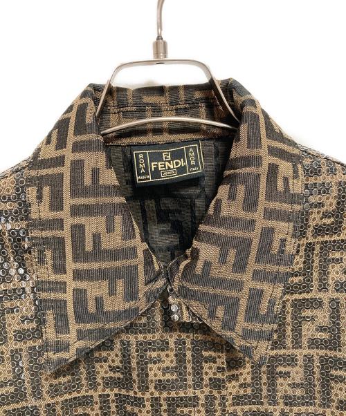 FENDI JEANS（フェンディ ジーンズ）FENDI jeans (フェンディ ジーンズ) ズッカ柄ジャケット ブラウン サイズ:SIZE 42の古着・服飾アイテム