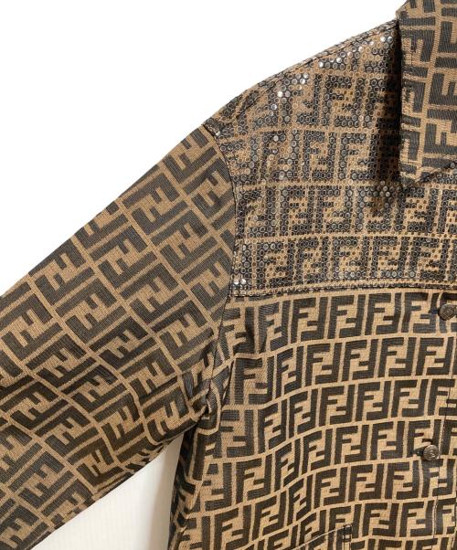 FENDI JEANS（フェンディ ジーンズ）FENDI jeans (フェンディ ジーンズ) ズッカ柄ジャケット ブラウン サイズ:SIZE 42の古着・服飾アイテム