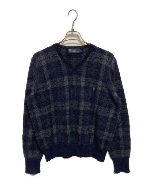 POLO RALPH LAUREN（ポロ・ラルフローレン）POLO RALPH LAUREN (ポロ・ラルフローレン) Vネックニット ネイビー サイズ:Mの古着・服飾アイテム