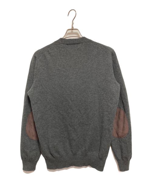POLO RALPH LAUREN（ポロ・ラルフローレン）POLO RALPH LAUREN (ポロ・ラルフローレン) メリノウールエルボーパッチカーディガン グレー サイズ:Sの古着・服飾アイテム