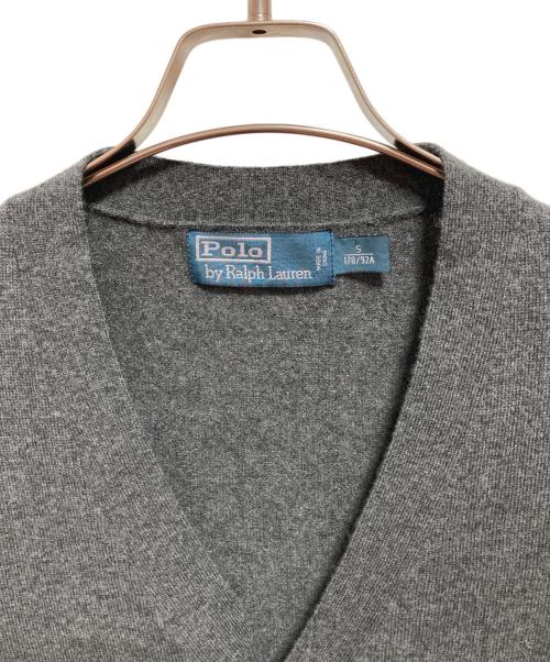 POLO RALPH LAUREN（ポロ・ラルフローレン）POLO RALPH LAUREN (ポロ・ラルフローレン) メリノウールエルボーパッチカーディガン グレー サイズ:Sの古着・服飾アイテム