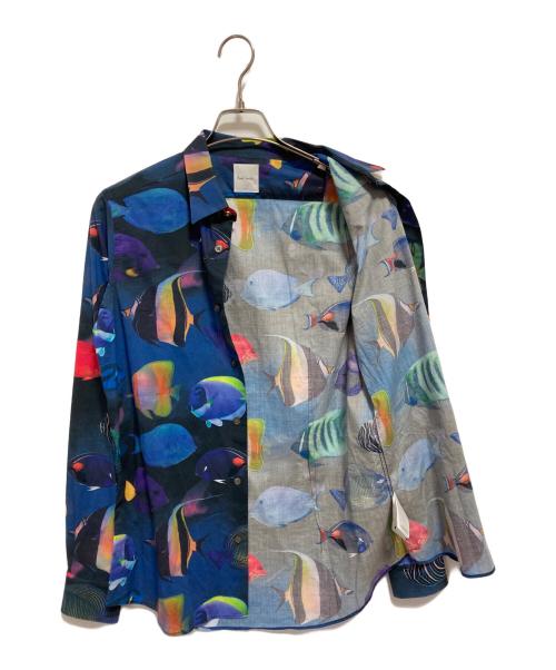 PAUL SMITH（ポールスミス）Paul Smith (ポールスミス) 総柄シャツ ネイビー サイズ:Lの古着・服飾アイテム