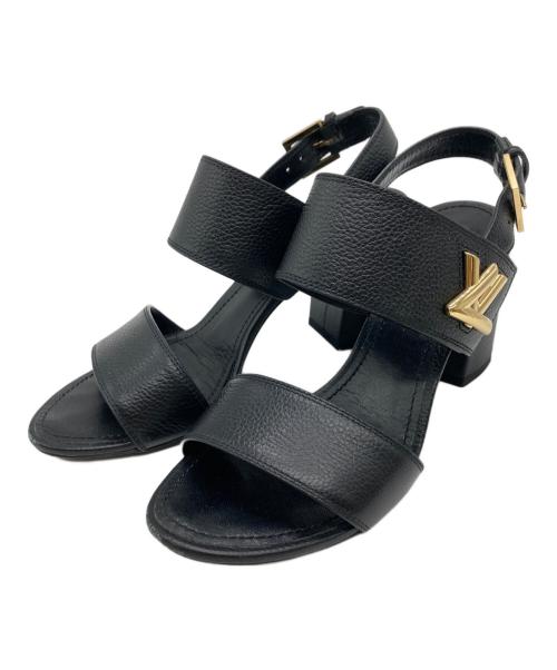 LOUIS VUITTON（ルイ ヴィトン）LOUIS VUITTON (ルイ ヴィトン) ホライズンライン サンダル ブラック サイズ:371/2の古着・服飾アイテム
