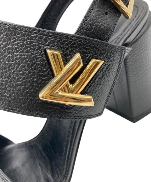 LOUIS VUITTON（ルイ ヴィトン）LOUIS VUITTON (ルイ ヴィトン) ホライズンライン サンダル ブラック サイズ:371/2の古着・服飾アイテム