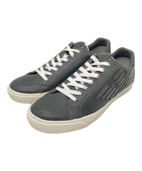 EA7（イーエーセブン）EA7 (イーエーセブン) クラック加工ローカットスニーカー グレー×カーキ サイズ:26.5cm 未使用品の古着・服飾アイテム